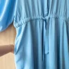 Niebieska sukienka na komunię na wesele letnia len bawełna scandi midi dress blue