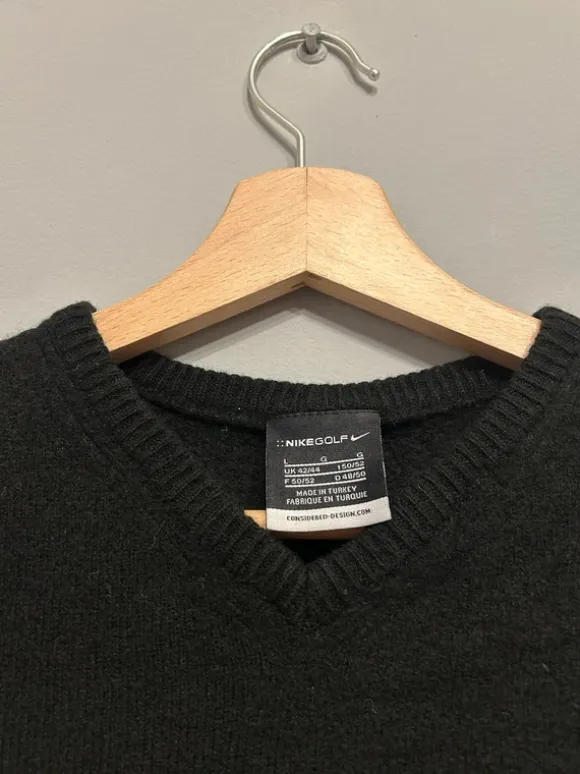 Nike Golf kamizelka wełniana Woolmark czarna vintage