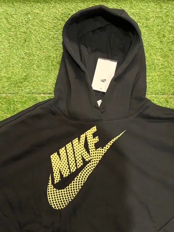 Nike Sportswear Crop Top Hoodie Czarna Neon Logo Rozmiar L