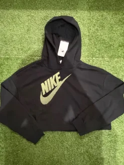 Nike Sportswear Crop Top Hoodie Czarna Neon Logo Rozmiar L