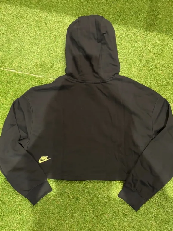 Nike Sportswear Crop Top Hoodie Czarna Neon Logo Rozmiar L