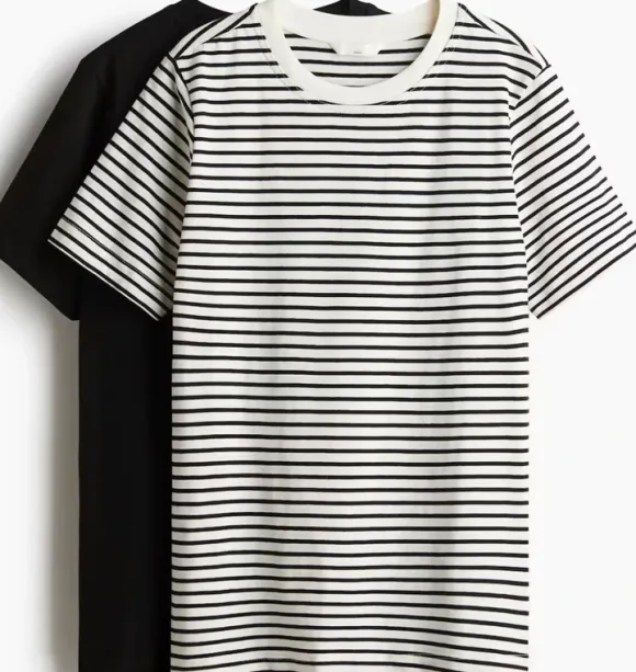 NOWE 2 koszulki do karmienia H&M czarna i biała w paski | Vinted
