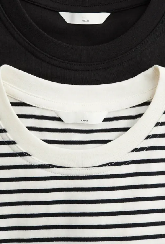 NOWE 2 koszulki do karmienia H&M czarna i biała w paski | Vinted