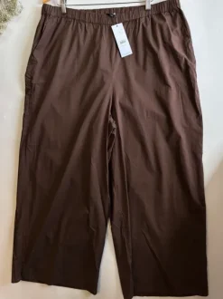 Nowe brązowe spodnie na gumce szeroka nogawka bawełna plus size 4XL/48