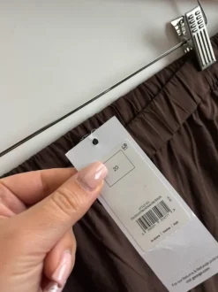 Nowe brązowe spodnie na gumce szeroka nogawka bawełna plus size 4XL/48