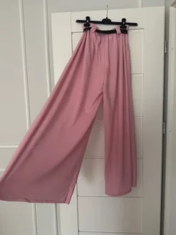NOWE piękne eleganckie szerokie spodnie palazzo szwedy z paskiem w talii i wysokim stanem