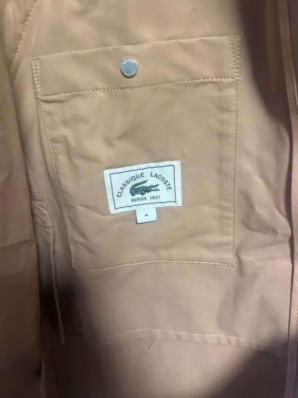 Nowy bawełniany Piękny brązowy płaszcz unisex oversize Lacoste / BH3046 !M!