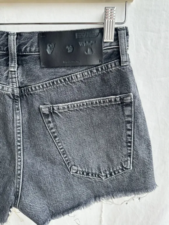 Off White szorty damskie jeans szare czarne S spodenki jeans krótkie S