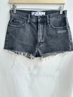 Off White szorty damskie jeans szare czarne S spodenki jeans krótkie S