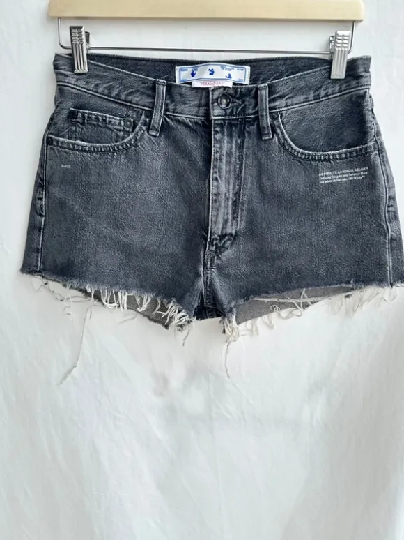 Off White szorty damskie jeans szare czarne S spodenki jeans krótkie S
