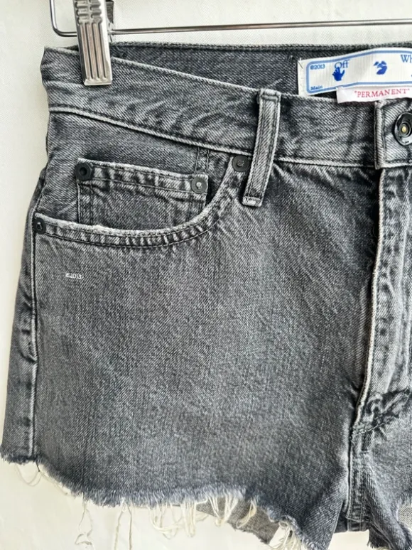 Off White szorty damskie jeans szare czarne S spodenki jeans krótkie S