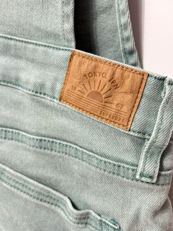Ogrodniczki damskie krótkie Superdry Japan style denim jasny jeans swag y2k