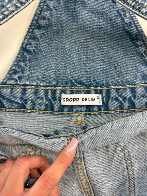 Ogrodniczki jeansowe Cropp vintage denim short overalls Y2K S/36
