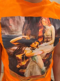 Orange T-shirt storlek L