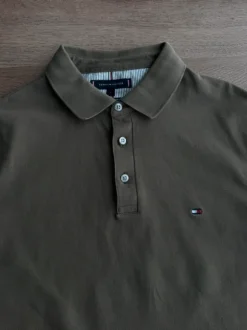 Oryginalna koszulka polo Tommy Hilfiger – Rozmiar L – Khaki / Oliwkowa