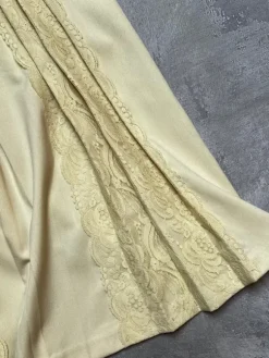 Oscar de la Renta spódniczka vintage kremowa plisowana z koronką midi wiosna M 38