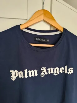 Palm Angels Granatowy T-shirt Wypukłe Logo 3D Bawełna