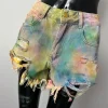 Pastelowe szorty M tie dye Y2K jeans handmade festival vibe must have