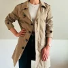 Płaszczyk trencz beżowy Selected Homme bawełniany premium wiosenny spring