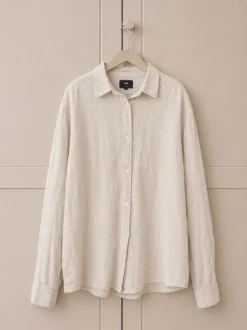 Piękna beżowa koszula slim fit H&M rozmiar M len bawełna linen stan bardzo dobry idealna na lato