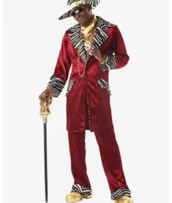 Pimp Costume red-white-black-golden. Size S/M
