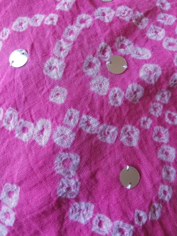 Pink boho gulvlang nederdel fra Bali