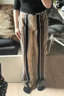 Pinstriped low waisted pants