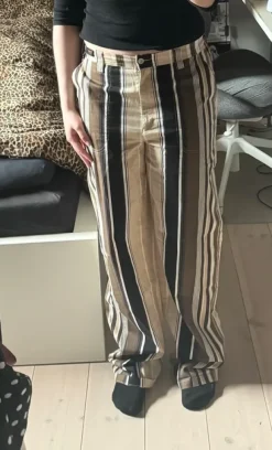 Pinstriped low waisted pants