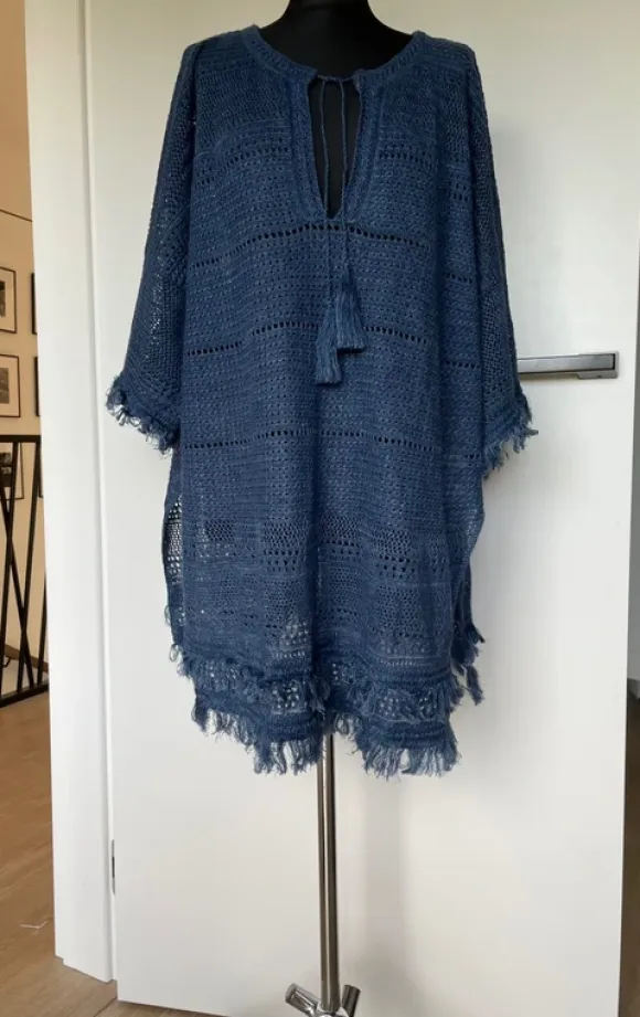Polo Ralph Lauren tunika Italian Knit Fringe Tunic Swim Cover Linen Boho
