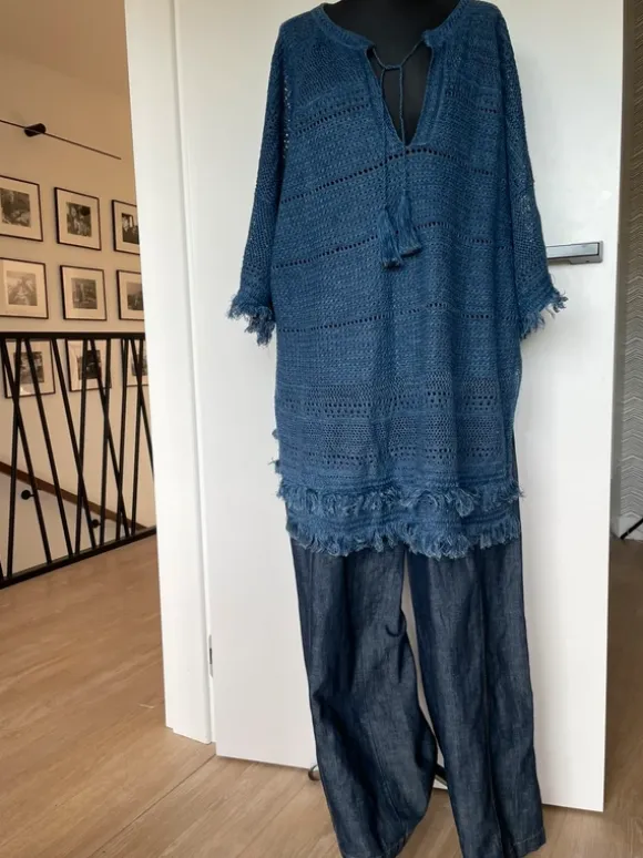 Polo Ralph Lauren tunika Italian Knit Fringe Tunic Swim Cover Linen Boho