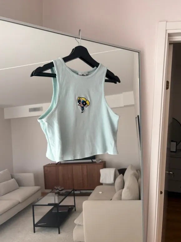 Powerpuff girls Light blue cropped tank