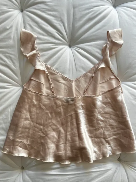 Pyjamas set ljusrosa volang