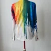 Rainbow button up