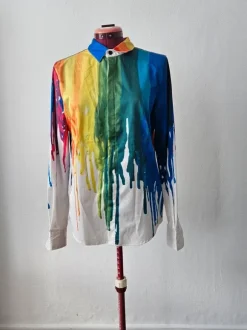 Rainbow button up