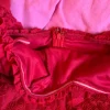 Red frilly top