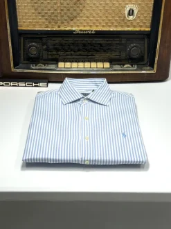 RLS-1670X koszula Ralph Lauren w stylu old money, białe paski, 100% cotton, biurowa, elegancka