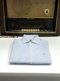 RLS-1670X koszula Ralph Lauren w stylu old money, białe paski, 100% cotton, biurowa, elegancka