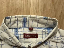 Santino hvid og blå skjorte, størrelse 41/42