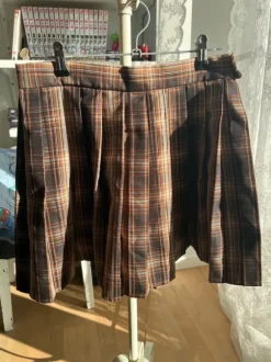 School girl brown tartan skirt j fashion