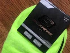 Skechers Skarpety krótkie skarpetki stopki neonowe zielone czarne 43-46 unisex 3 pack sportowe