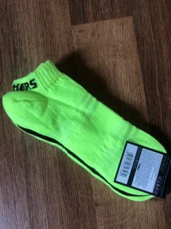 Skechers Skarpety krótkie skarpetki stopki neonowe zielone czarne 43-46 unisex 3 pack sportowe