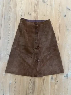 Smuk 70er Ruskindsnederdel - 70s suede skirt vintage