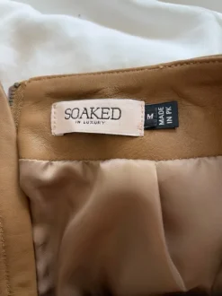 Soaked in Luxury, skindnederdel str. M, brun/beige