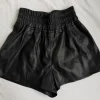 Sort Lædershorts XS