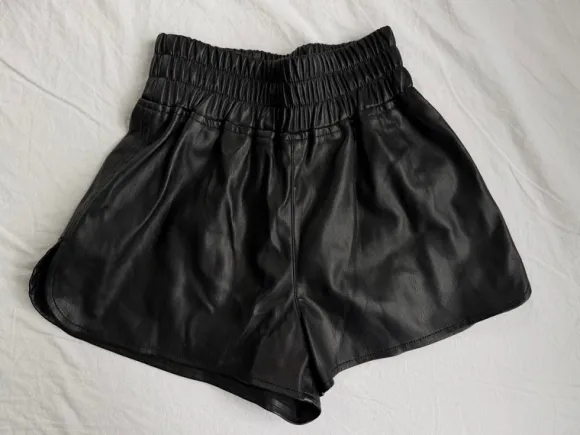 Sort Lædershorts XS