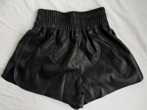Sort Lædershorts XS