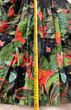 🐆Spódnica Dangerfield Black Panther Jungle Retro Vintage 100% Bawełna Organiczna Tropikalny Wzór S🐆
