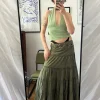 Spódnica maxi z falbankami Vintage y2k witchy fairycore elf hippie
