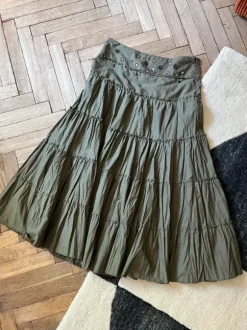 Spódnica maxi z falbankami Vintage y2k witchy fairycore elf hippie
