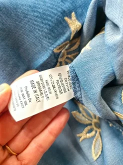 Spódnica midi w haftowane kwiaty letnia bawełniana gumka w pasie L